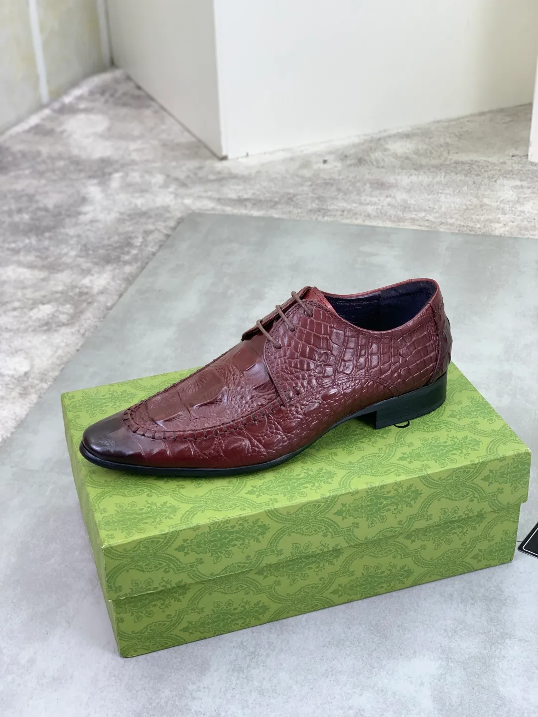 Men's Men's Shoes 💰P500 [New Style] 💰💎💎💎 [Gucci] GUCCI high-end men's formal business leather shoes, original order 1:1! Original imported high-end calfskin, original metal buckle, imported first-layer pigskin lining for feet, original high-end outsole, men's shoe size: 38-44